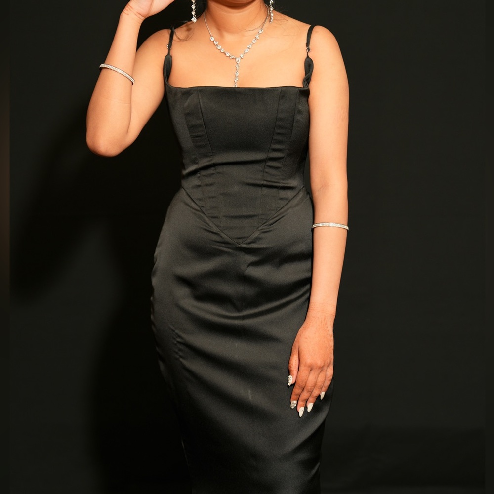 HOUSE OF CB OLIVETTE DRESS brand new black corset